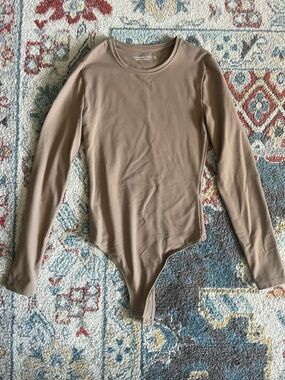 Abercrombie & Fitch Long Sleeve Bodysuit in Brown